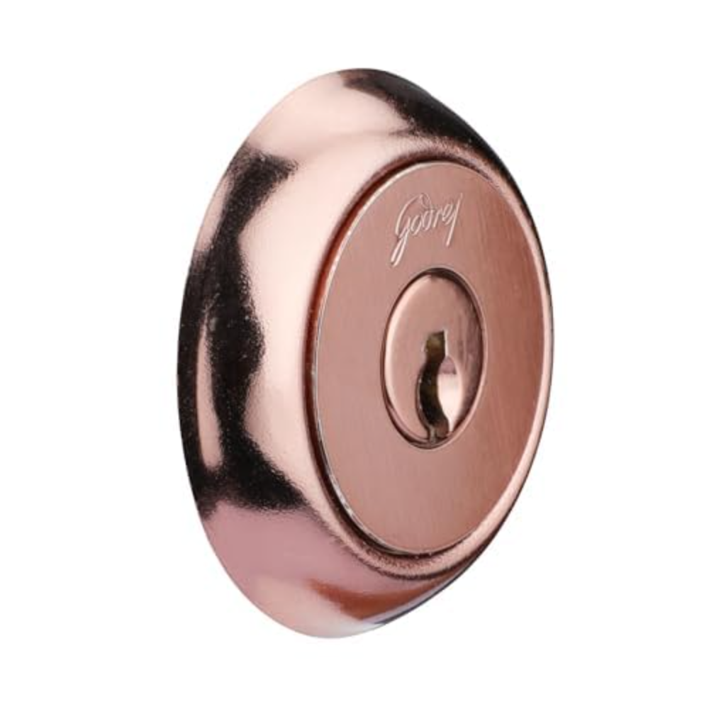 Godrej Rim Lock I Rim Deadbolt Ultra XLplus I 1CK Deadbolt I for Inside Opening Wooden Door | Left or Right Handed Doors I 4 Keys I 5-Year Warranty I Manual Locking l Rose Gold Finish